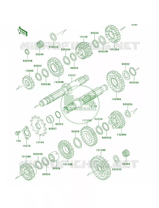 Transmission Kawasaki MOTOS 250 2004 KLR250  KL250-D21