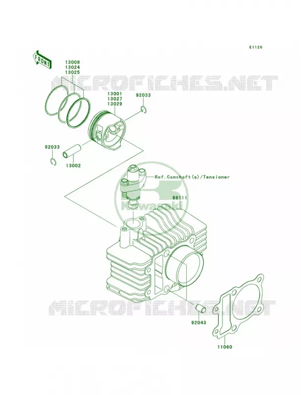 CylinderPistons Kawasaki MOTOS 110 2011 KLX110L  KLX110DBF
