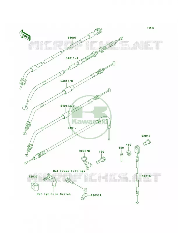 Cables Kawasaki MOTOS 650 2004 KLR650  KL650-A18