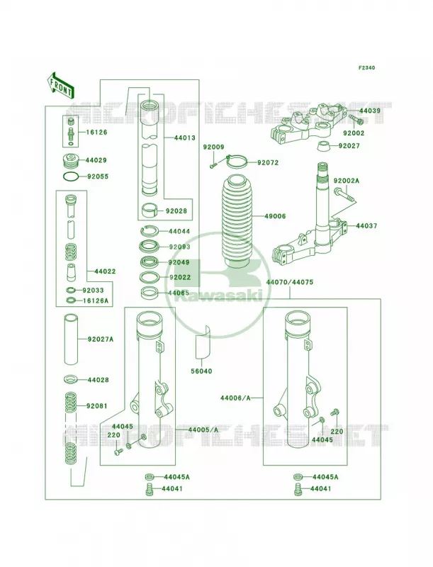 Front Fork Kawasaki MOTOS 250 2003 KLR250  KL250-D20
