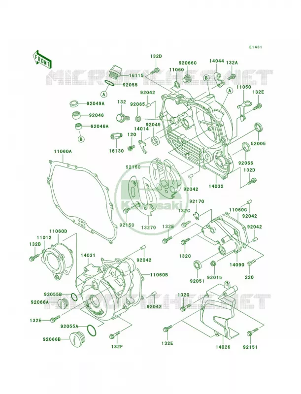 Engine Covers Kawasaki MOTOS 250 2003 Super Sherpa  KL250-G7