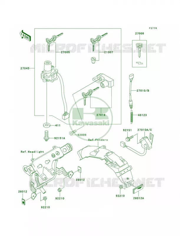 Ignition Switch Kawasaki MOTOS 250 2003 Super Sherpa  KL250-G7