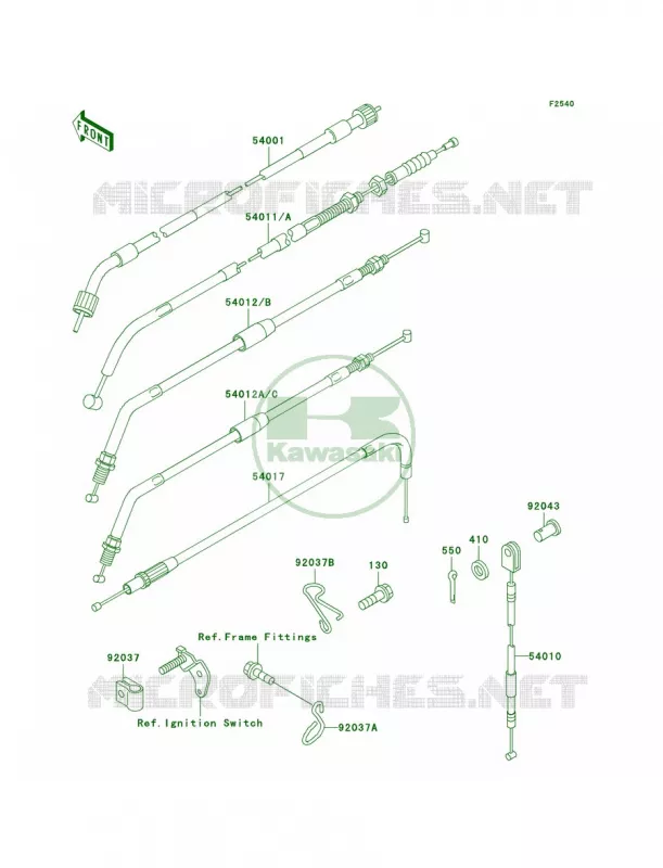Cables Kawasaki MOTOS 650 2003 KLR650  KL650-A17