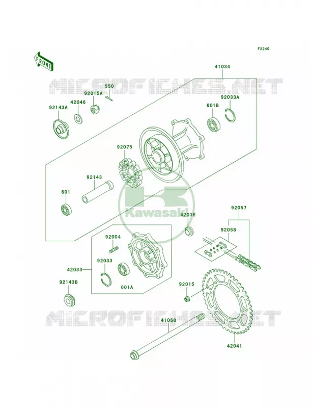 Rear Hub Kawasaki MOTOS 650 2003 KLR650  KL650-A17