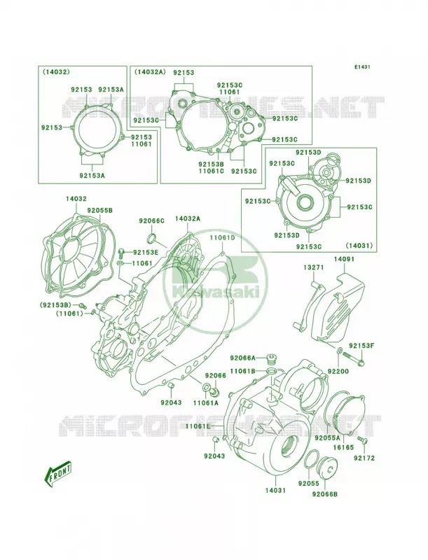 Engine Covers Kawasaki MOTOS 400 2003 KLX400SR  KLX400-A1
