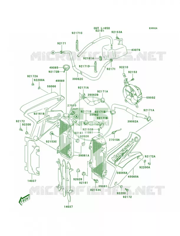 RadiatorKLX400-A2 Kawasaki MOTOS 400 2003 KLX400SR  KLX400-A1