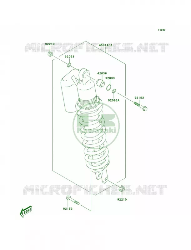 Shock Absorbers Kawasaki MOTOS 400 2003 KLX400SR  KLX400-A1