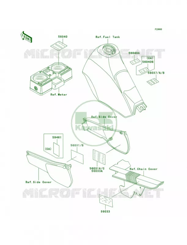 Labels Kawasaki MOTOS 250 2002 KLR250  KL250-D19
