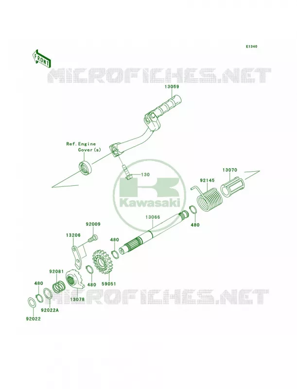 Kickstarter Mechanism Kawasaki MOTOS 110 2011 KLX110  KLX110CBF