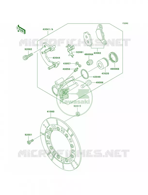 Front Brake Kawasaki MOTOS 250 2001 KLR250  KL250-D18