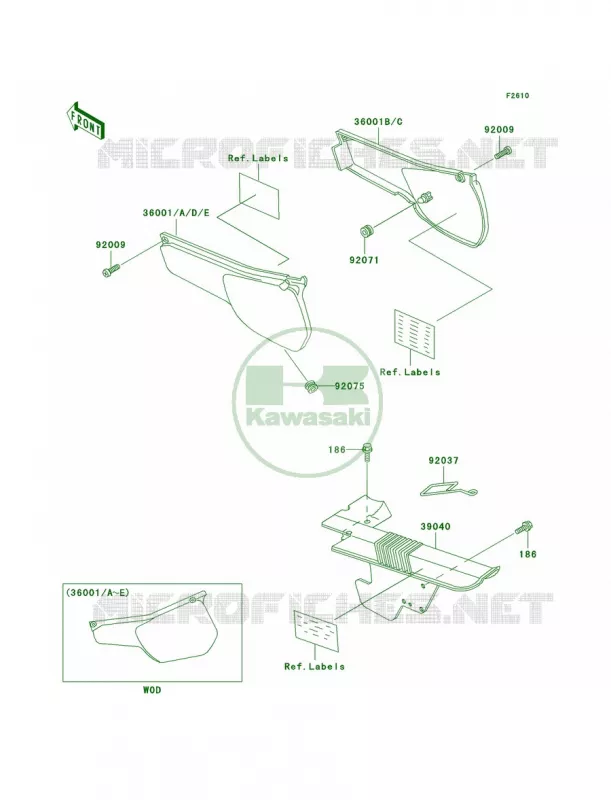 Side CoversChain Cover Kawasaki MOTOS 250 2001 KLR250  KL250-D18
