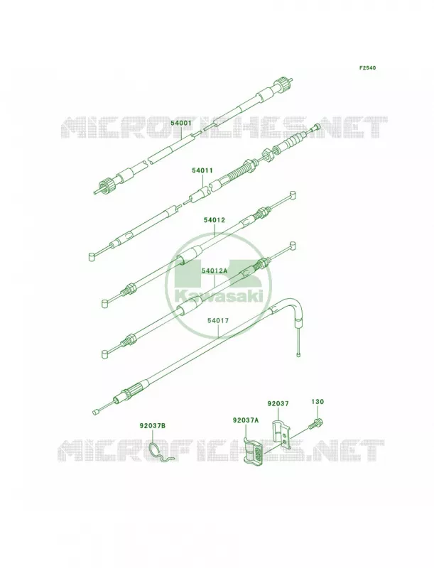 Cables Kawasaki MOTOS 250 2000 KLR250  KL250-D17