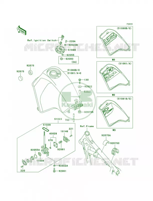 Fuel Tank Kawasaki MOTOS 650 2000 KLR650  KL650-A14