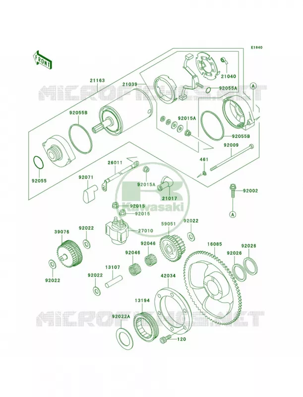Starter Motor Kawasaki MOTOS 650 2000 KLR650  KL650-A14