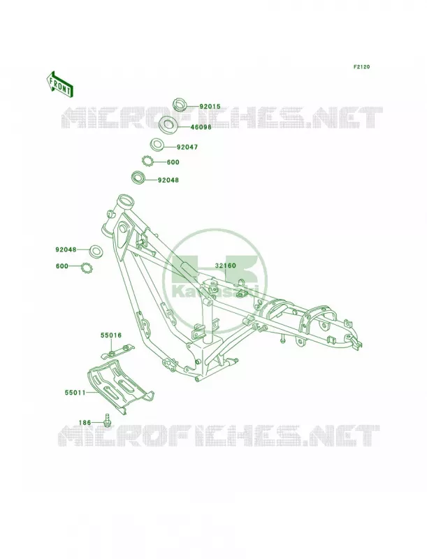 Frame Kawasaki MOTOS 100 1999 KE100  KE100-B18