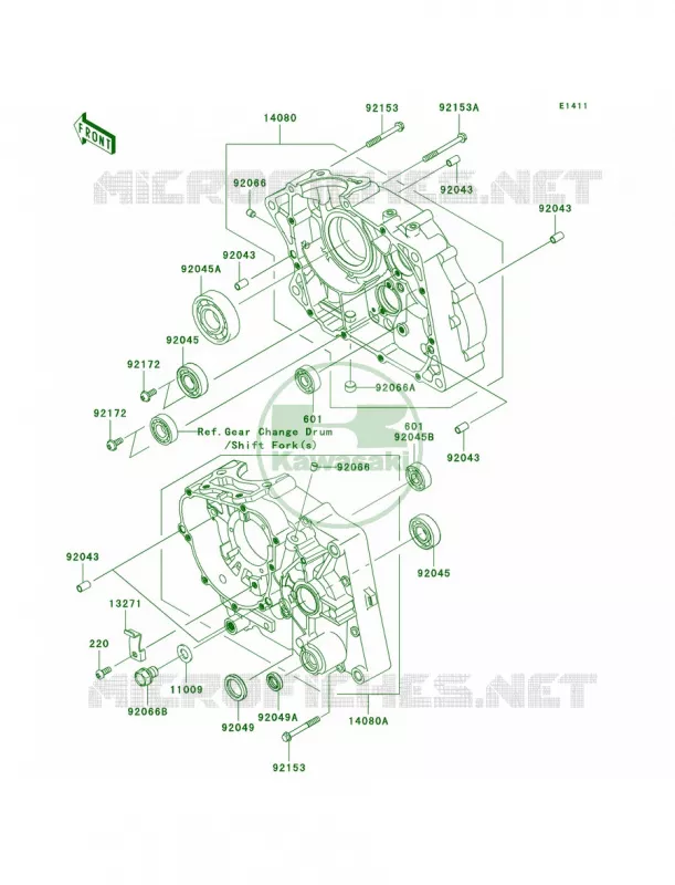 Crankcase Kawasaki MOTOS 140 2011 KLX140  KLX140ABF