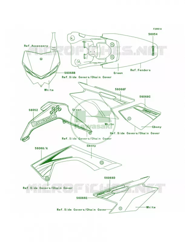 DecalsGreenA9F Kawasaki MOTOS 140 2011 KLX140  KLX140ABF