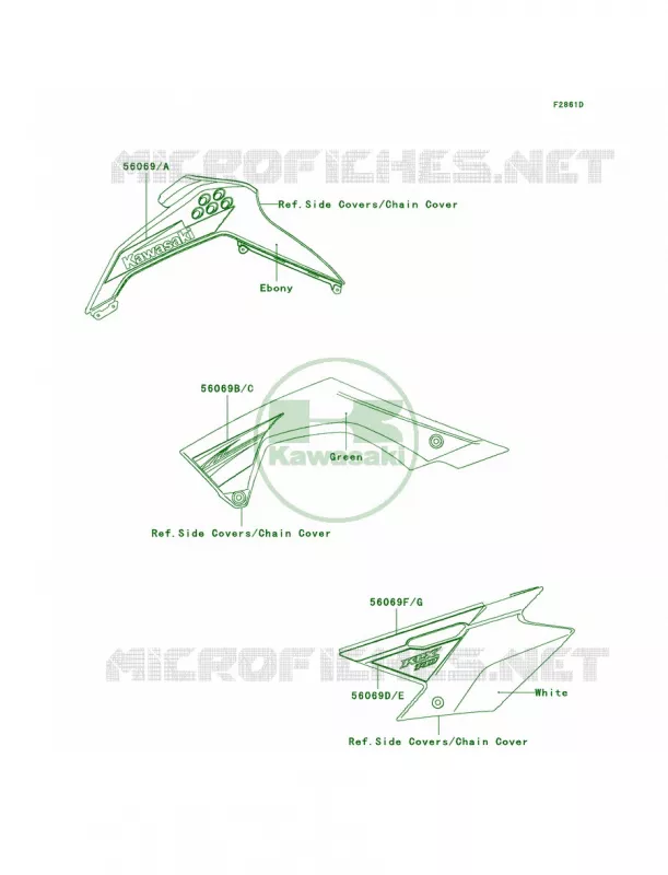 DecalsGreenABF Kawasaki MOTOS 140 2011 KLX140  KLX140ABF