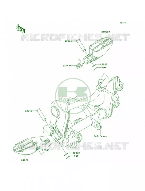 Footrests Kawasaki MOTOS 140 2011 KLX140  KLX140ABF