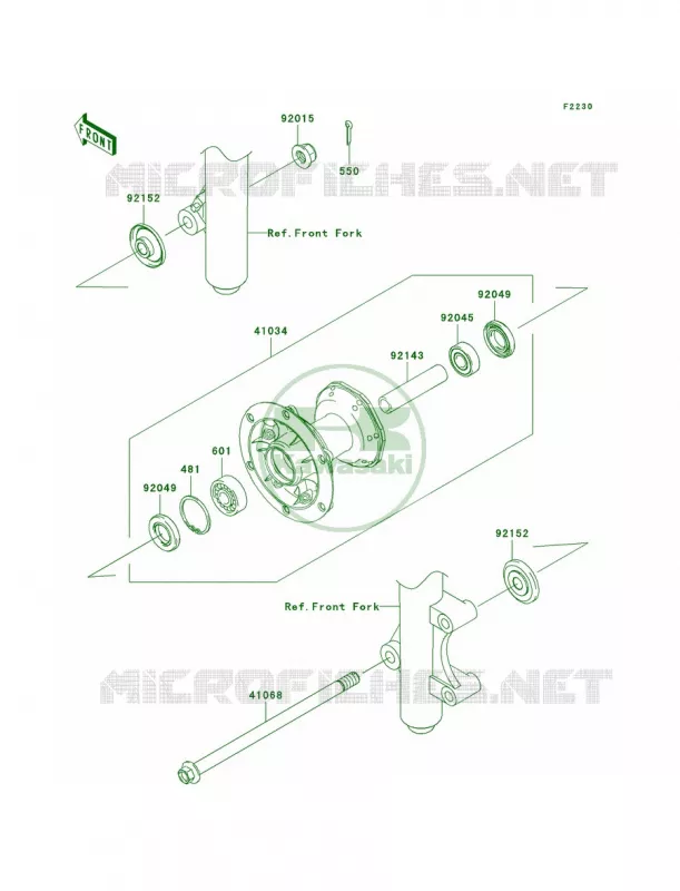 Front Hub Kawasaki MOTOS 140 2011 KLX140  KLX140ABF