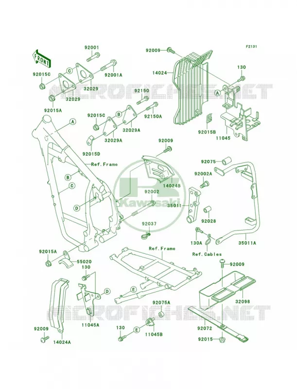 Frame Fittings Kawasaki MOTOS 650 1999 KLR650  KL650-A13
