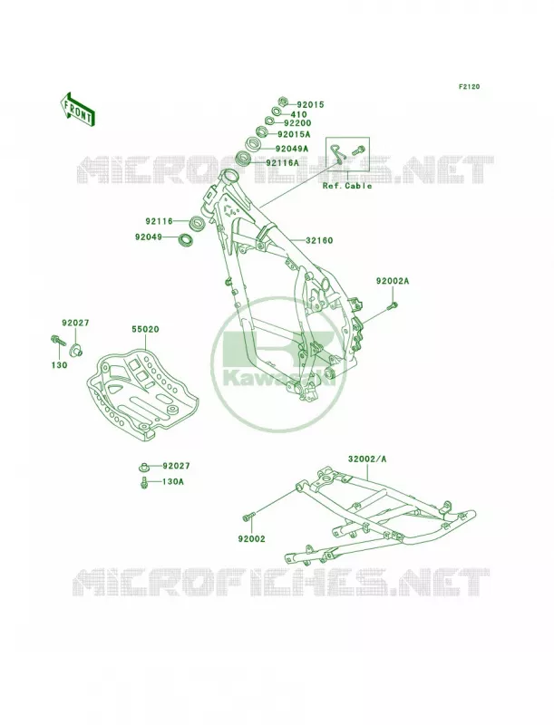 Frame Kawasaki MOTOS 650 1999 KLR650  KL650-A13