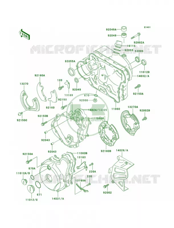 Engine Covers Kawasaki MOTOS 650 1997 KLR650  KL650-A11