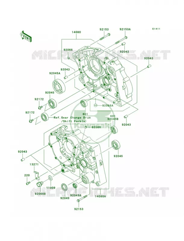 Crankcase Kawasaki MOTOS 140 2011 KLX140L  KLX140BBF