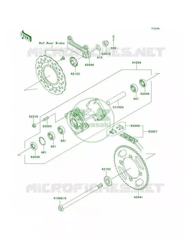 Rear Hub Kawasaki MOTOS 140 2011 KLX140L  KLX140BBF