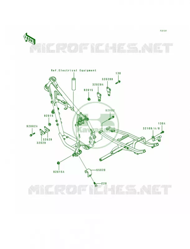Frame Fittings Kawasaki MOTOS 250 1996 KLR250  KL250-D13