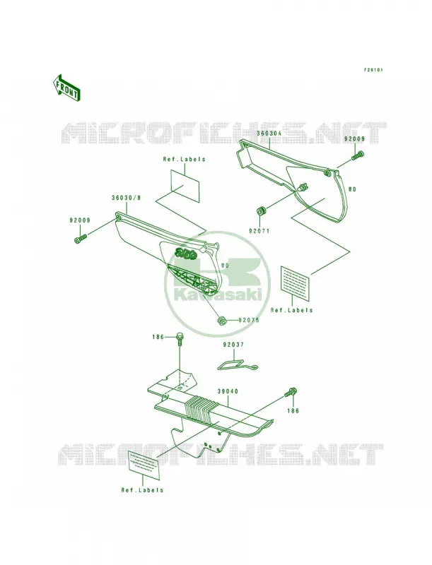 Side CoversChain Cover Kawasaki MOTOS 250 1996 KLR250  KL250-D13