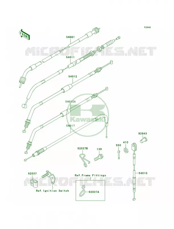 Cables Kawasaki MOTOS 650 1996 KLR650  KL650-A10