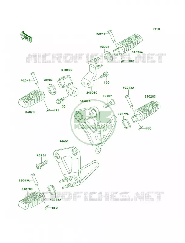Footrests Kawasaki MOTOS 650 1996 KLR650  KL650-A10