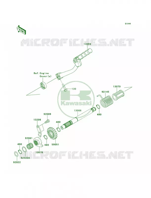 Kickstarter Mechanism Kawasaki MOTOS 110 2010 KLX110  KLX110CAF