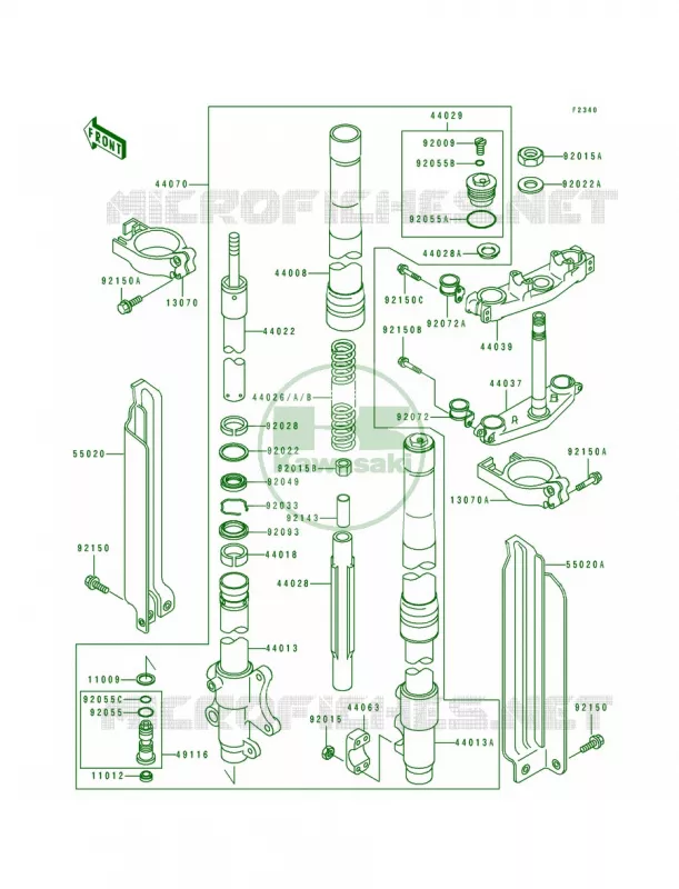 Front Fork Kawasaki MOTOS 650 1993 KLX650R  KLX650-A1