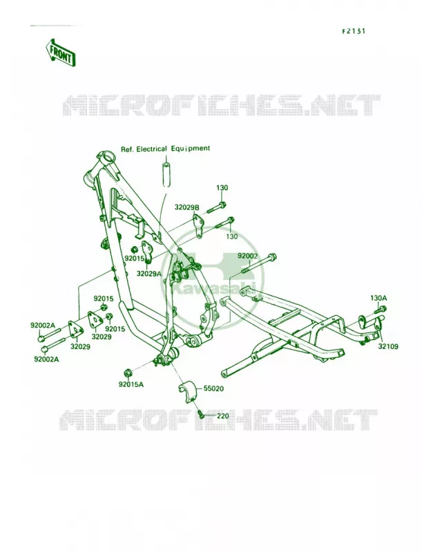 Frame Fitting Kawasaki MOTOS 250 1992 KLR250  KL250-D9
