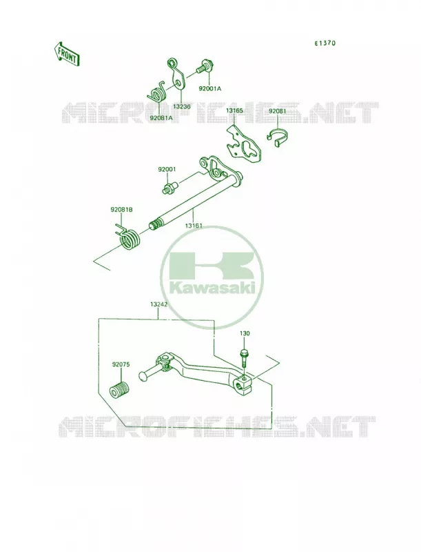 Gear Change Mechanism Kawasaki MOTOS 650 1992 KLR650  KL650-A6