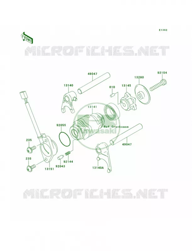Gear Change DrumShift Forks Kawasaki MOTOS 110 2010 KLX110L  KLX110DAF
