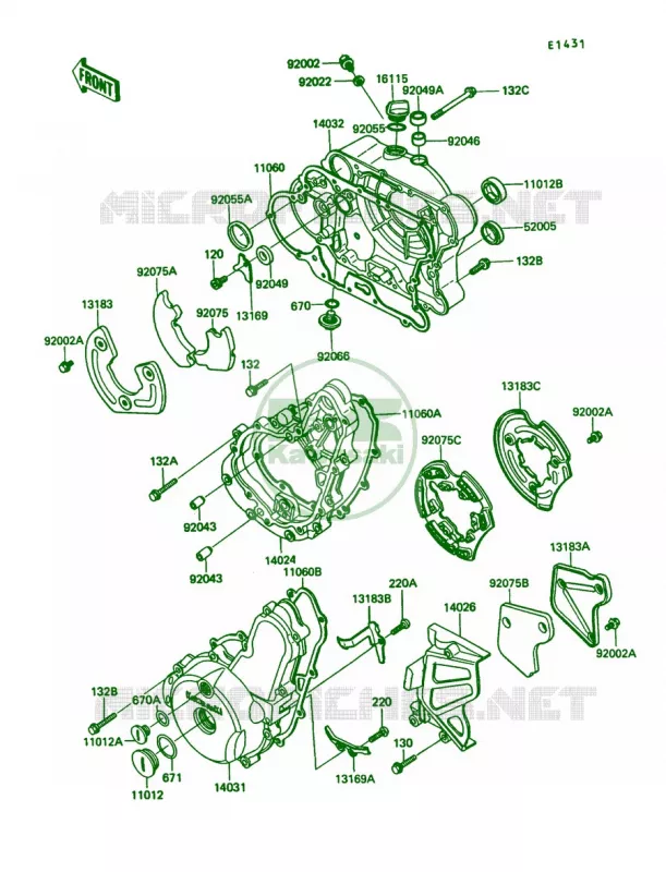 Engine Cover Kawasaki MOTOS 650 1991 KLR650  KL650-A5