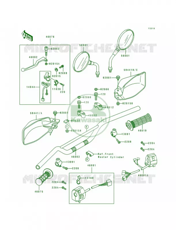 Handlebar Kawasaki MOTOS 650 1991 Tengai  KL650-B3