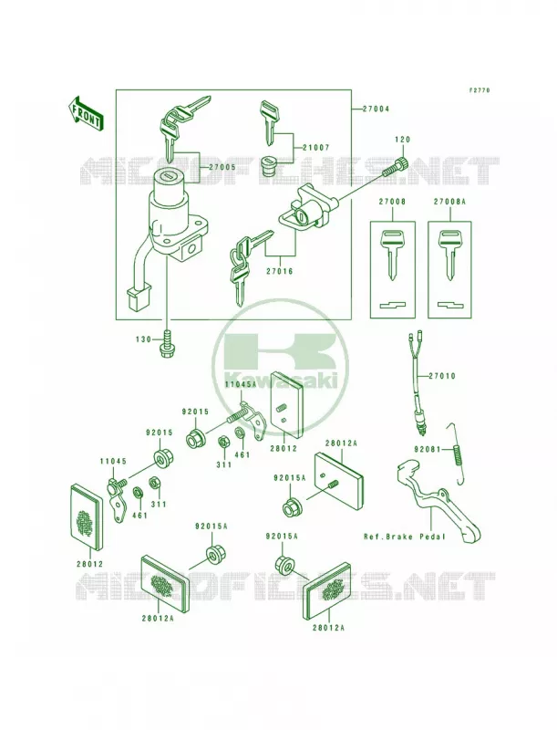 Ignition Switch Kawasaki MOTOS 650 1991 Tengai  KL650-B3