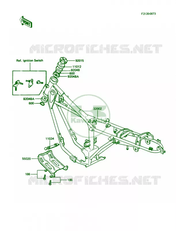 Frame Kawasaki MOTOS 100 1990 KE100  KE100-B9