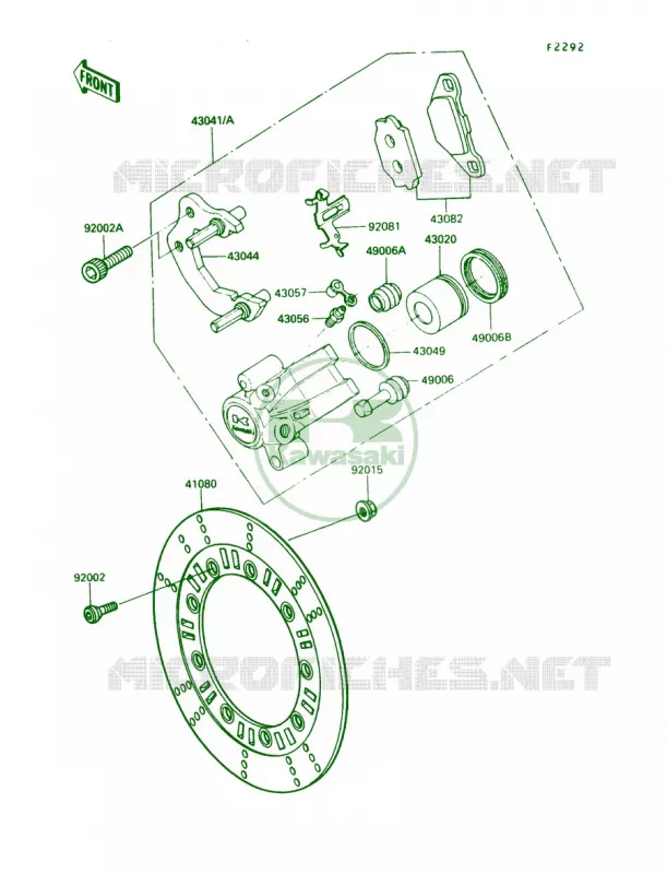 Front Caliper Kawasaki MOTOS 250 1990 KLR250  KL250-D7