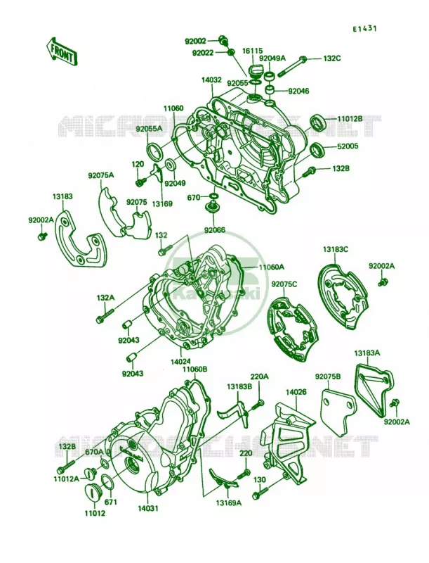 Engine Cover Kawasaki MOTOS 650 1990 KLR650  KL650-A4