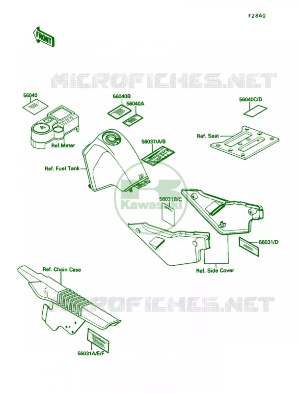 Label Kawasaki MOTOS 650 1990 KLR650  KL650-A4