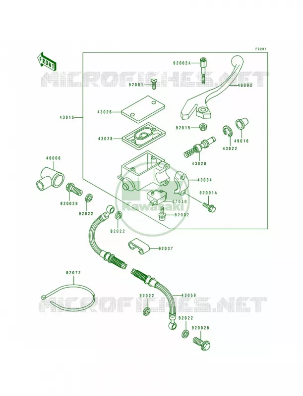 Front Master Cylinder Kawasaki MOTOS 650 1990 Tengai  KL650-B2