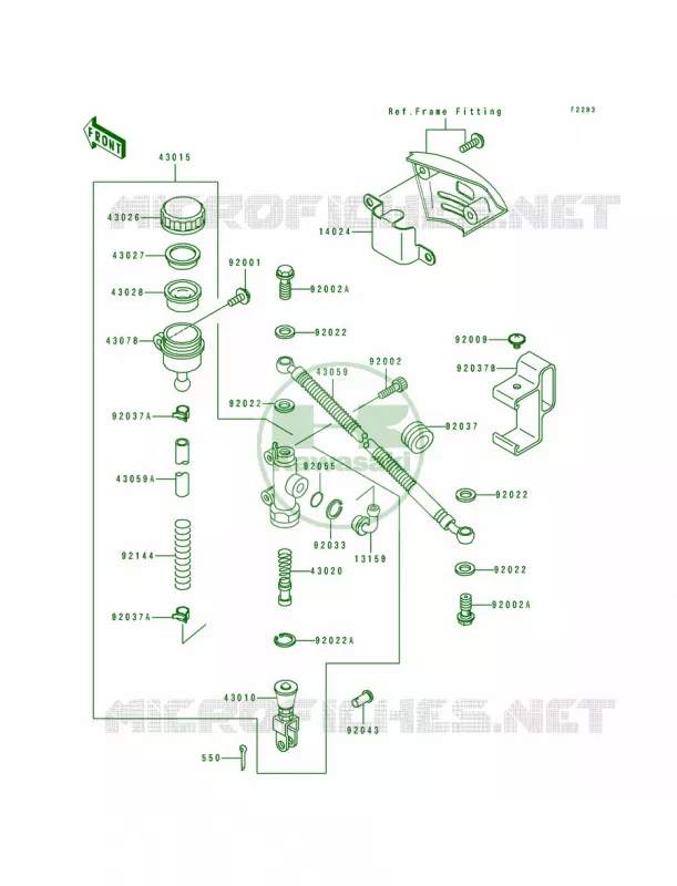 Rear Master Cylinder Kawasaki MOTOS 650 1990 Tengai  KL650-B2