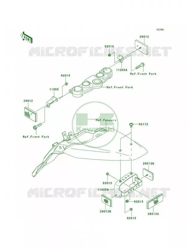 ReflectorsA8FA9FAAFABFCN Kawasaki MOTOS 140 2010 KLX140  KLX140AAF