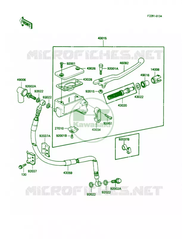 Front Master Cylinder Kawasaki MOTOS 250 1987 KLR250  KL250-D4
