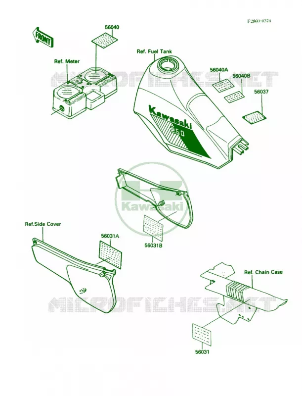 Labels Kawasaki MOTOS 250 1987 KLR250  KL250-D4